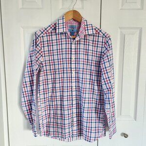 4/$25 Egara Slim Fit Pink Plaid Long Sleeve Button Up Shirt